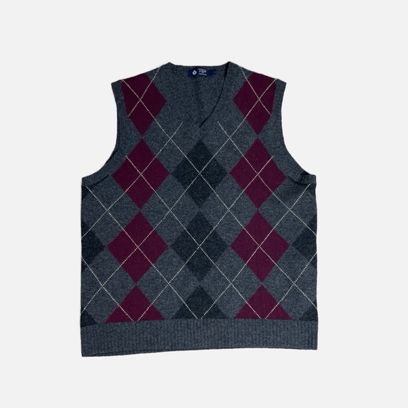 J. Crew Men’s Vest Large Gray Maroon - Picture 5 of 5